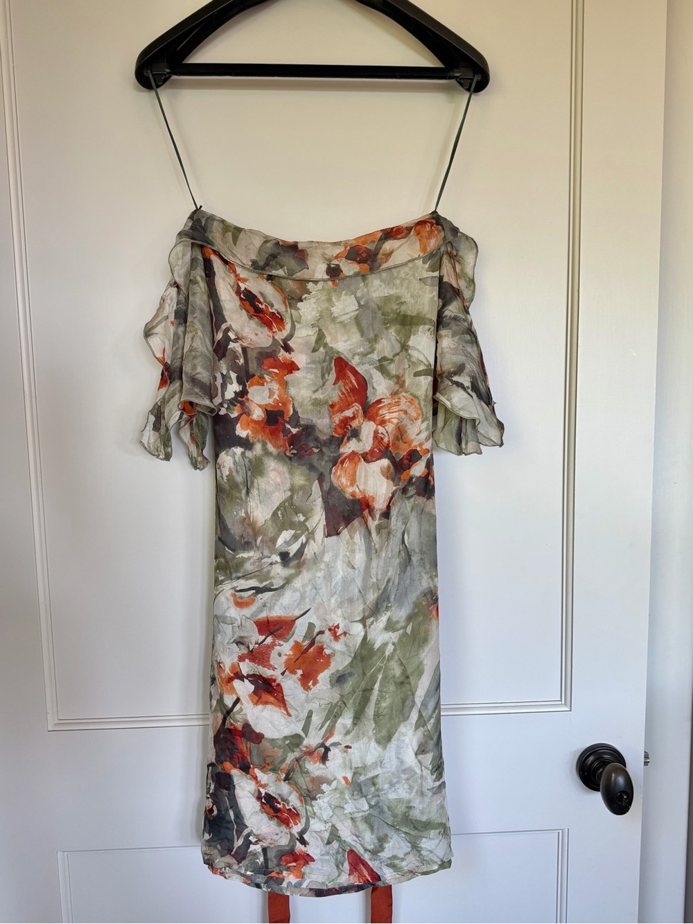 100% silk Sisley Sheer Watercolor / Italian Designer/ Wardrobe Art / Size XS